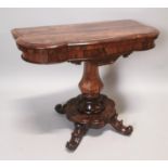 19th C. rosewood turn over leaf tea table.