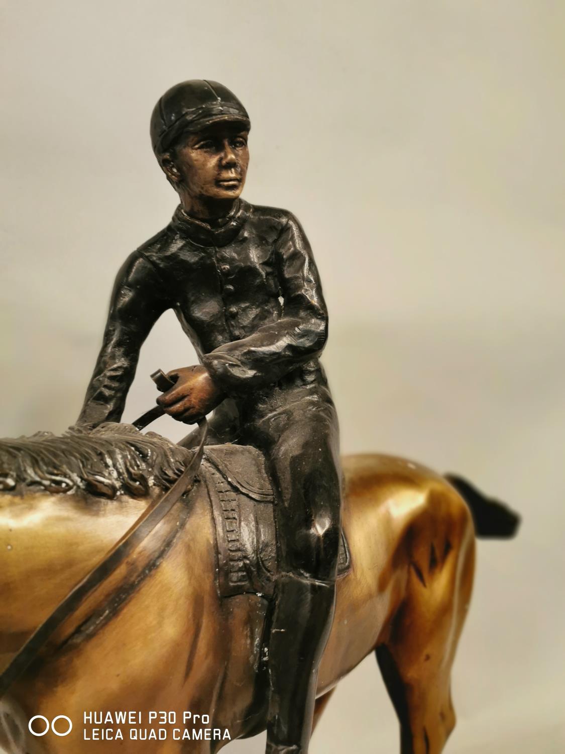 Model of a bronze jockey and horse. - Image 3 of 4