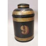 19th C. hand painted tea bin.