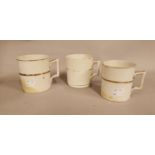 Three 19th C. Belleek mugs.
