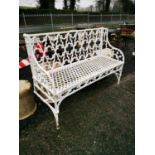 Cast iron three seater garden bench.