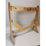 Early 20th C. painted pine coat rack.