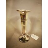 English silver fluted single flower vase