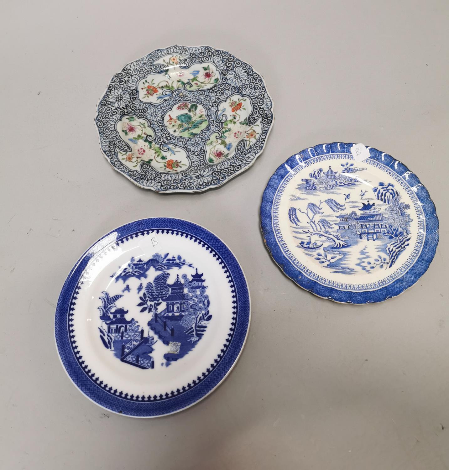 Three Oriental plates.