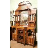 19th. C. inlaid rosewood mirror backed chiffonier.