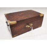 19th. C. rosewood officers campaign box.