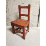 19th C. painted pine carpenters chair.