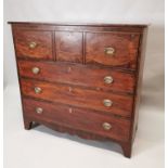 Georgian inlaid mahogany secretaire chest of drawers.