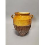 18th C. glazed terracotta Confit pot.