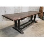 18th C. oak refectory table.