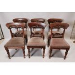 Set of six 19th C. mahogany dining chairs.