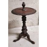 19th C. carved mahogany wine table.