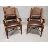 Pair of bentwood arm chairs.
