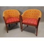 Pair of upholstered tub chairs.