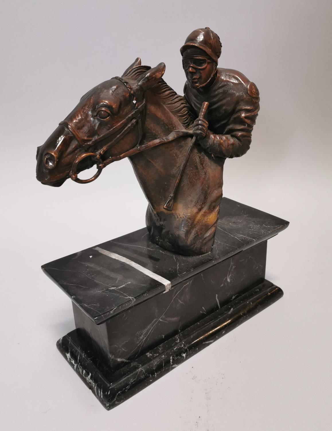 Bronze model of a Jockey and Horse. - Image 2 of 4