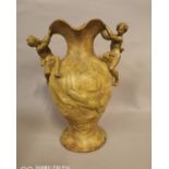 Terracotta vase in the Art Nouveau style.