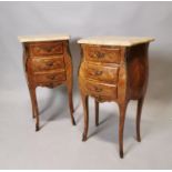 Pair of kingwood inlaid lockers.