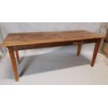 19th C. elm farmhouse kitchen table.