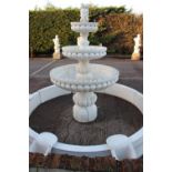 Stylish three tier stone fountain