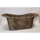 19th C. French copper roll top bath.