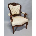 William IV mahogany open armchair.