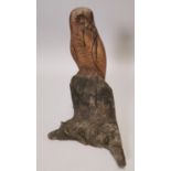 Drift and bog wood carved owl.