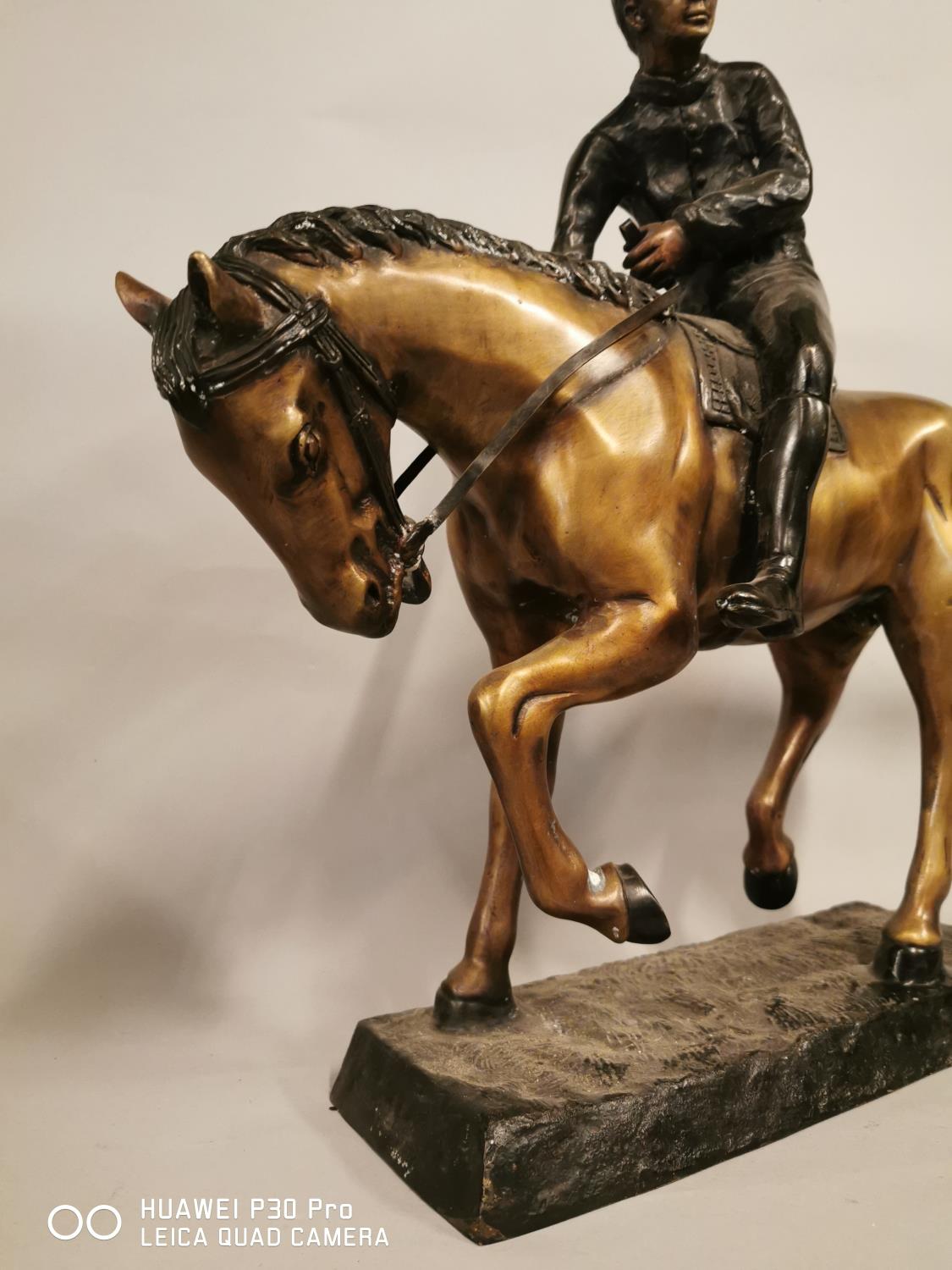 Model of a bronze jockey and horse. - Image 2 of 4