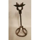 Early 19th C. wrought iron cruise candlestick.