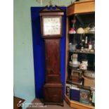 Irish Georgian mahogany long cased clock.