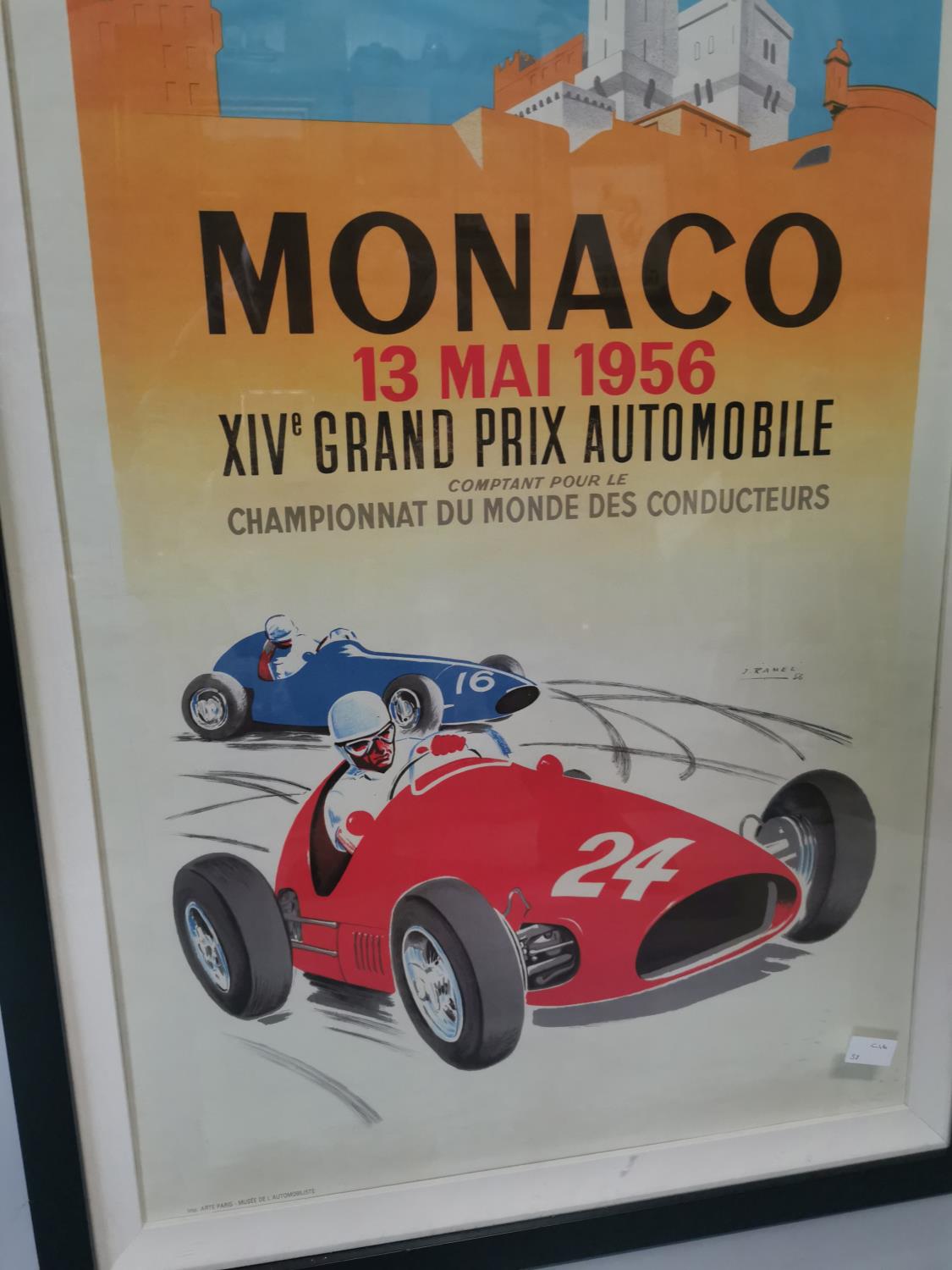 Framed Monaco Grand Prix advertising print. - Image 2 of 3