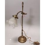 Early 20th C. brass student's lamp.