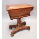 19th C. satinwood work table.