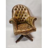 Early 20th C. leather desk chair.