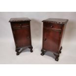 Pair of mahogany lockers.