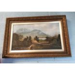 19th. C. oil on canvas Mountain scene.