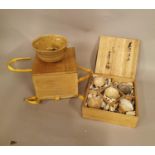 Cased box of Oriental ceramic items.