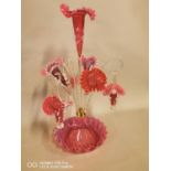 Ruby glass epergne.