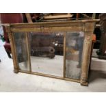 Early 19th C. gilt wood overmantle.