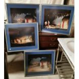 Set of four framed prints.