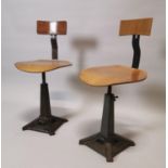 Pair of early 20th C. Singer chairs.