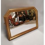 20th C. gilt oval mantle mirror.