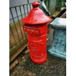 Cast iron pillar post box.