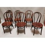 Set of eighteen bentwood chairs.