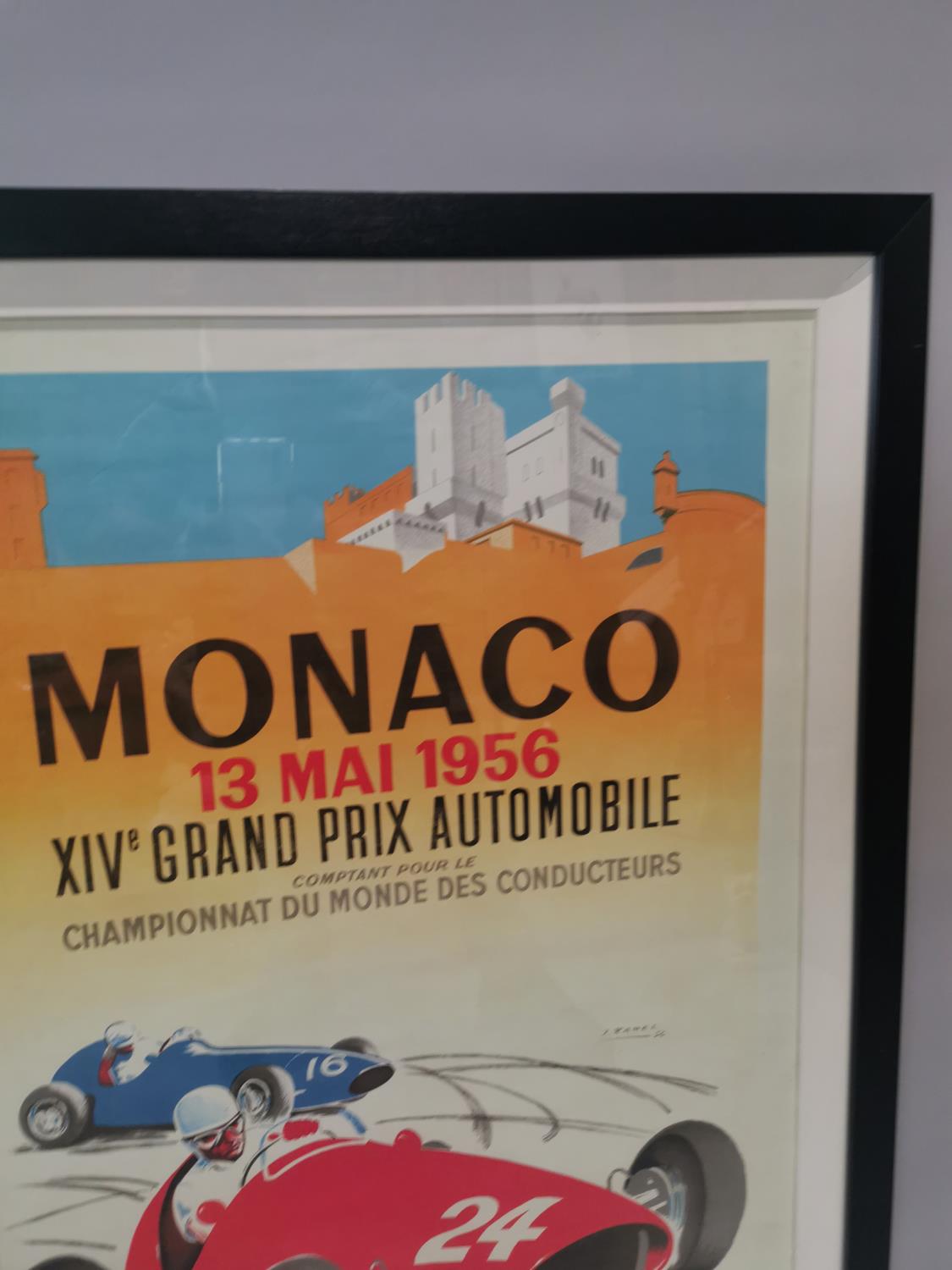 Framed Monaco Grand Prix advertising print. - Image 3 of 3