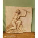 19th C. plaster wall plaque.