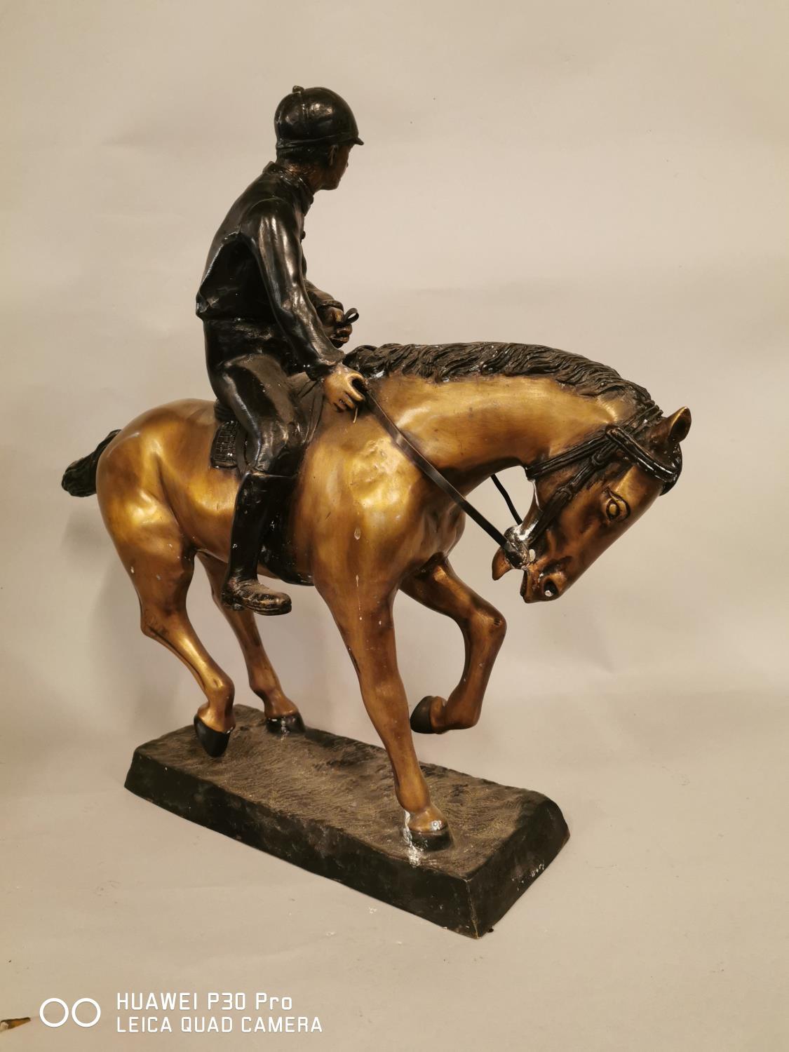 Model of a bronze jockey and horse. - Image 4 of 4