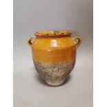 18th C. glazed terracotta Confit pot.