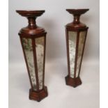 Pair of mahogany jardinière stands.