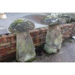 Two 19th. C. staddle stones