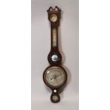 Victorian inlaid mahogany banjo barometer.